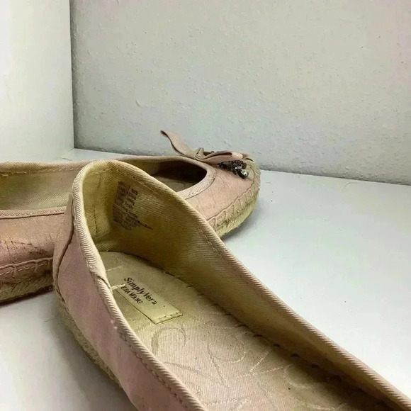 Simply Vera Wang Pink Beaded Embellished Slip On Espadrille Flats 7 - Picture 7 of 7
